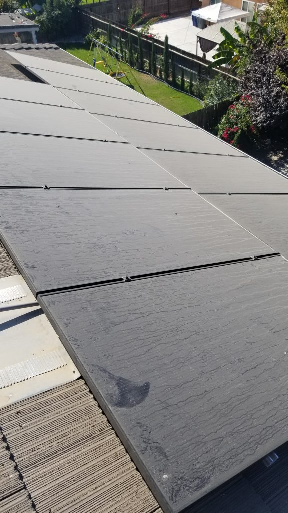 dirty solar panel cleaning before service